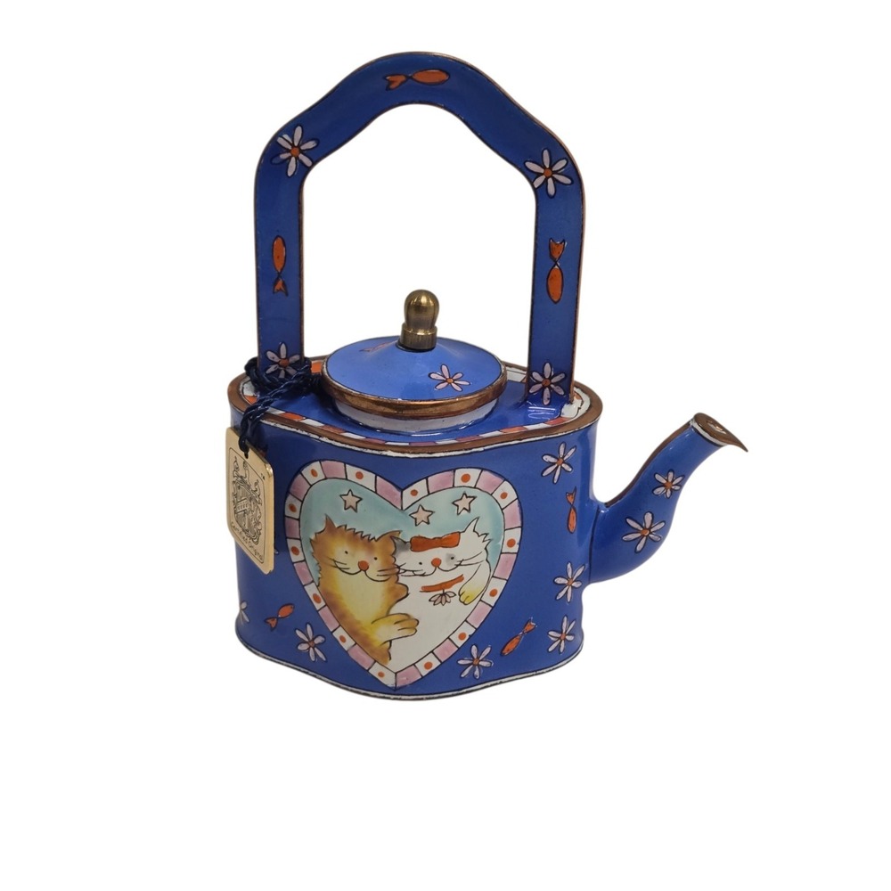 Enamel Hand Painted Teapot - C. Madicotti LIMITED edition enamel w tag